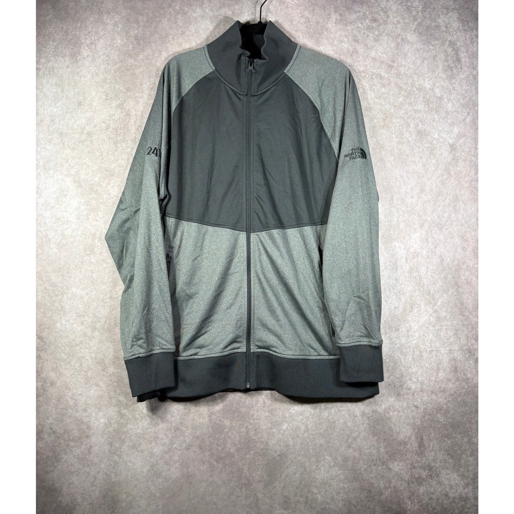 The North Face Track Jacket Mens XL Gray Full Zip Mock Neck Activewear Outdoor